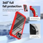 Wholesale Strong Clear Armor Plate Slim Edge Bumper Protective Case for iPhone 14 [6.1] (Red)