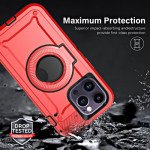 Wholesale Premium Shockproof Heavy Duty Armor Magnetic MagSafe Case With Rugged Stand for iPhone 14 Plus [6.7] (Red)