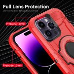 Wholesale Premium Shockproof Heavy Duty Armor Magnetic MagSafe Case With Rugged Stand for iPhone 14 Pro Max [6.7] (Red)