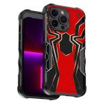 Design Fashion Picture Design Strong Shockproof Hybrid Grip Case Cover for Apple iPhone 14 Pro Max [6.7] (Spider Red)