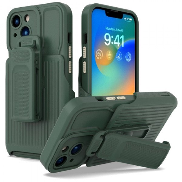 Wholesale Premium Impact Protection Shockproof Heavy Duty Armor Explorer Case with Clip for iPhone 14 Pro [6.1] (Green)