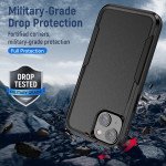 Wholesale Heavy Duty Strong Armor Hybrid Trailblazer Case Cover for Apple iPhone 14 [6.1] (Black)