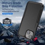 Wholesale Heavy Duty Strong Armor Hybrid Trailblazer Case Cover for Apple iPhone 15 (Black)