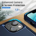 Wholesale Heavy Duty Strong Armor Hybrid Trailblazer Case Cover for iPhone 14 [6.1] / 16e (Navy Blue)
