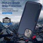 Wholesale Heavy Duty Strong Armor Hybrid Trailblazer Case Cover for iPhone 14 [6.1] / 16e (Navy Blue)