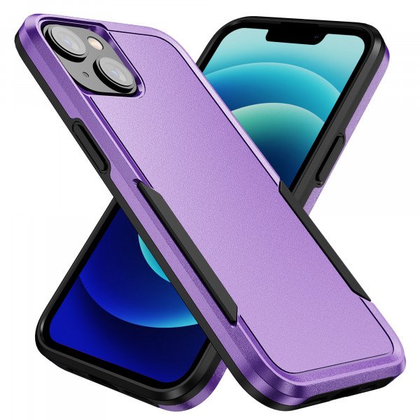 Wholesale Heavy Duty Strong Armor Hybrid Trailblazer Case Cover for Apple iPhone 15 Plus (Purple)