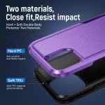 Wholesale Heavy Duty Strong Armor Hybrid Trailblazer Case Cover for Apple iPhone 14 [6.1] (Purple)