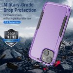 Wholesale Heavy Duty Strong Armor Hybrid Trailblazer Case Cover for Apple iPhone 14 [6.1] (Purple)