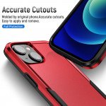 Wholesale Heavy Duty Strong Armor Hybrid Trailblazer Case Cover for iPhone 14 [6.1] (Red)