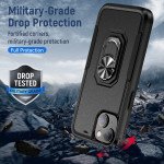 Wholesale Heavy Duty Strong Armor Ring Stand Grip Hybrid Trailblazer Case Cover for iPhone 14 Plus [6.7] (Black)