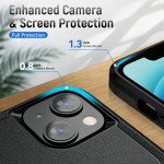 Wholesale Heavy Duty Strong Armor Ring Stand Grip Hybrid Trailblazer Case Cover for iPhone 14 [6.1] / 16e (Black)