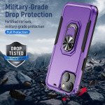 Wholesale Heavy Duty Strong Armor Ring Stand Grip Hybrid Trailblazer Case Cover for iPhone 14 [6.1] (Purple)