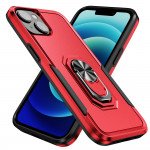 Wholesale Heavy Duty Strong Armor Ring Stand Grip Hybrid Trailblazer Case Cover for iPhone 14 Plus [6.7] (Red)