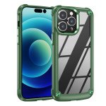 Wholesale Strong Clear Armor Plate Slim Edge Bumper Protective Case for iPhone 14 Pro [6.1] (Green)