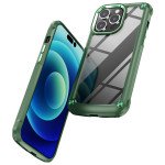 Wholesale Strong Clear Armor Plate Slim Edge Bumper Protective Case for iPhone 14 Pro [6.1] (Green)