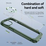 Wholesale Strong Clear Armor Plate Slim Edge Bumper Protective Case for iPhone 14 Pro [6.1] (Green)
