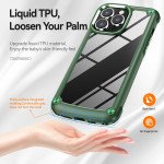 Wholesale Strong Clear Armor Plate Slim Edge Bumper Protective Case for iPhone 14 Pro [6.1] (Green)