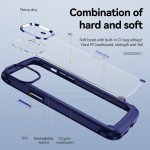 Wholesale Strong Clear Armor Plate Slim Edge Bumper Protective Case for iPhone 14 Pro [6.1] (Navy Blue)