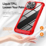 Wholesale Strong Clear Armor Plate Slim Edge Bumper Protective Case for iPhone 14 Pro [6.1] (Red)