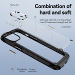 Wholesale Strong Clear Armor Plate Slim Edge Bumper Protective Case for iPhone 14 Pro Max [6.7] (Black)
