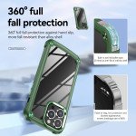 Wholesale Strong Clear Armor Plate Slim Edge Bumper Protective Case for Apple iPhone 14 Pro Max [6.7] (Green)