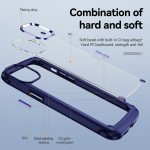 Wholesale Strong Clear Armor Plate Slim Edge Bumper Protective Case for iPhone 14 Pro Max [6.7] (Navy Blue)