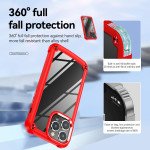 Wholesale Strong Clear Armor Plate Slim Edge Bumper Protective Case for iPhone 14 Pro Max [6.7] (Red)