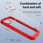 Wholesale Strong Clear Armor Plate Slim Edge Bumper Protective Case for iPhone 14 Pro Max [6.7] (Red)