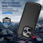 Wholesale Heavy Duty Strong Armor Hybrid Trailblazer Case Cover for iPhone 14 Pro Max [6.7] (Black)