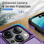 Wholesale Heavy Duty Strong Armor Hybrid Trailblazer Case Cover for iPhone 14 Pro [6.1] (Purple)