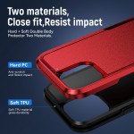Wholesale Heavy Duty Strong Armor Hybrid Trailblazer Case Cover for Apple iPhone 14 Pro [6.1] (Red)