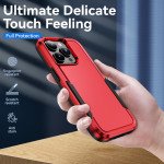 Wholesale Heavy Duty Strong Armor Hybrid Trailblazer Case Cover for Apple iPhone 14 Pro [6.1] (Red)