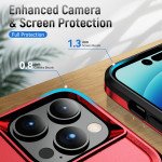 Wholesale Heavy Duty Strong Armor Hybrid Trailblazer Case Cover for Apple iPhone 14 Pro Max [6.7] (Red)