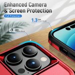 Wholesale Heavy Duty Strong Armor Hybrid Trailblazer Case Cover for iPhone 14 Pro [6.1] (Red)