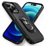 Wholesale Heavy Duty Strong Armor Ring Stand Grip Hybrid Trailblazer Case Cover for iPhone 14 Pro Max [6.7] (Black)