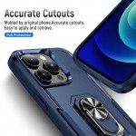 Wholesale Heavy Duty Strong Armor Ring Stand Grip Hybrid Trailblazer Case Cover for Apple iPhone 14 Pro Max [6.7] (Navy Blue)