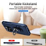 Wholesale Heavy Duty Strong Armor Ring Stand Grip Hybrid Trailblazer Case Cover for iPhone 14 Pro Max [6.7] (Navy Blue)