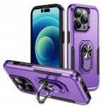 Wholesale Heavy Duty Strong Armor Ring Stand Grip Hybrid Trailblazer Case Cover for iPhone 14 Pro Max [6.7] (Purple)