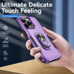 Wholesale Heavy Duty Strong Armor Ring Stand Grip Hybrid Trailblazer Case Cover for Apple iPhone 14 Pro [6.1] (Purple)