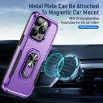 Wholesale Heavy Duty Strong Armor Ring Stand Grip Hybrid Trailblazer Case Cover for iPhone 14 Pro Max [6.7] (Purple)