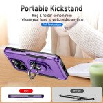 Wholesale Heavy Duty Strong Armor Ring Stand Grip Hybrid Trailblazer Case Cover for Apple iPhone 14 Pro [6.1] (Purple)