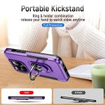 Wholesale Heavy Duty Strong Armor Ring Stand Grip Hybrid Trailblazer Case Cover for iPhone 14 Pro [6.1] (Purple)