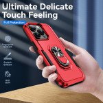 Wholesale Heavy Duty Strong Armor Ring Stand Grip Hybrid Trailblazer Case Cover for iPhone 14 Pro [6.1] (Red)