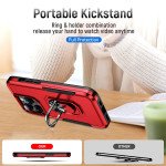 Wholesale Heavy Duty Strong Armor Ring Stand Grip Hybrid Trailblazer Case Cover for iPhone 14 Pro [6.1] (Red)