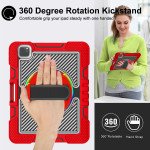 Wholesale 3 Layer Heavy Duty Hybrid Drop Protection Case with 360 Rotating Stand Hand Strap Shoulder Strap Stylus Pencil Holder for Apple iPad Air 4 10.9 (2020), iPad Pro 11 (2022 / 2021 / 2020) (Red)