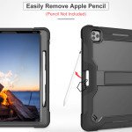 Wholesale Heavy Duty Full Body Shockproof Protection Kickstand Hybrid Tablet Case Cover for Apple iPad Pro 12.9 (2022 / 2021 / 2020 / 2018) (Black)
