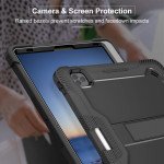 Wholesale Heavy Duty Full Body Shockproof Protection Kickstand Hybrid Tablet Case Cover for Apple iPad Pro 12.9 (2022 / 2021 / 2020 / 2018) (Black)