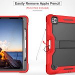 Wholesale Heavy Duty Full Body Shockproof Protection Kickstand Hybrid Tablet Case Cover for Apple iPad Pro 12.9 (2022 / 2021 / 2020 / 2018) (Red)