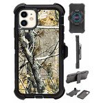 Premium Camo Heavy Duty Case with Clip for iPhone 11 [6.1 inch] (Tree Black)