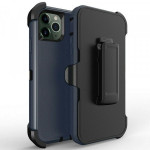 Heavy Duty Armor Robot Case with Clip for Apple iPhone 16 Pro Max (Navy Blue)